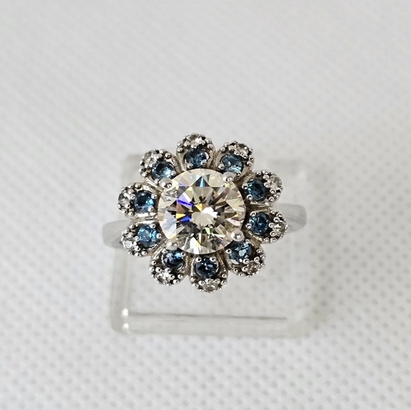 Rare Strontium Titanate & Neon Apatite Ring Sterling Silver Size 7.5! - Picture 1 of 7